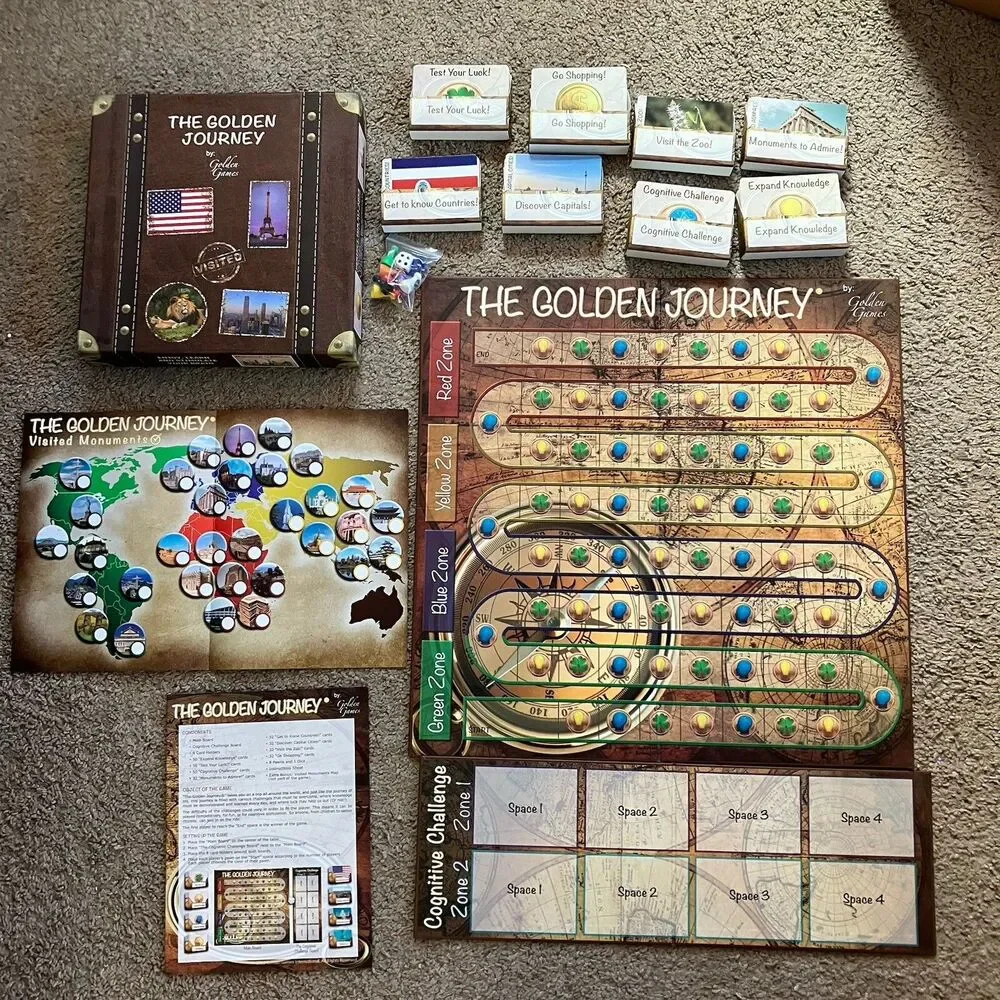 The Golden Journey Board Game: Adaptable Cognitive Game For Kids, Adults, Senior
